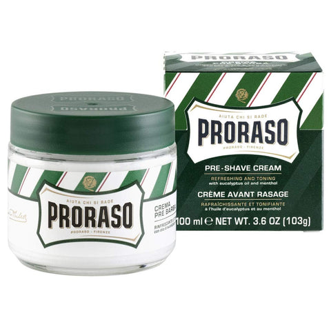 Proraso Lot De 6 Pots De Crème Avant-Rasage À L’huile D'eucalyptus Et Au Menthol Vert 100 Ml