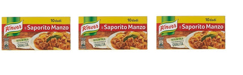 Knorr Dado Saporito Manzo Brodo Lot De 3 Cubes À Soupe Bouillon 10 Pz