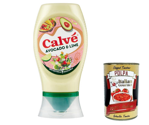 Lot De 3 Calvè Avocat Et Citron Vert Saveur Délicieuse Et Équilibrée, Sauce Idéale Pour Pokè, Taco, Nachos Et Hamburgers De Légumes, 250 Ml + Polpa Italien Gourmet 400 G