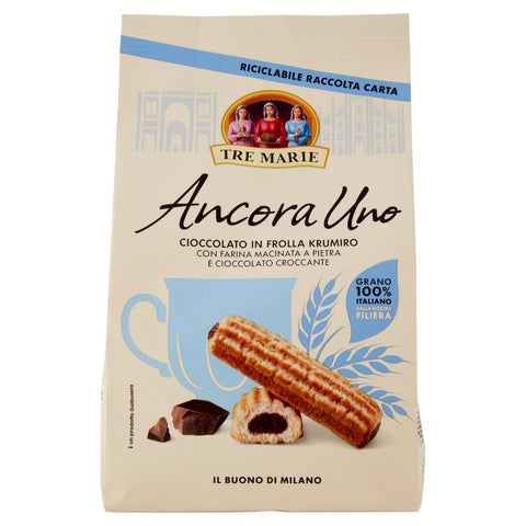 Italian Gifts | European Cookies | Ancora Uno Cioccolato In Frolla Krumiro Chocolate Filled Biscuit With Ground Flour And Crunchy Chocolate | Cookie Gift | 10.58 Ounce Total Weight