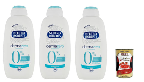 Neutro Roberts Dermazero Micellare Bagnodoccia Formule Bain Corporel Hydratante Et Enveloppante, Avec Huile De Glycérine Pure, 3 X 450 Ml + Polpa Italian Gourmet 400 G