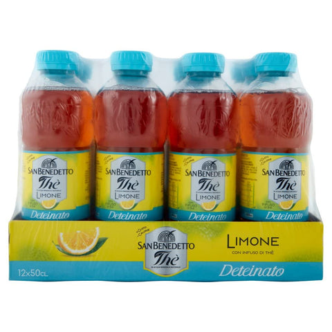 24 X San Benedetto The Deteinato Citron Vert Pet 500 Ml De Boisson Rafraîchissante Citron Décaféiné