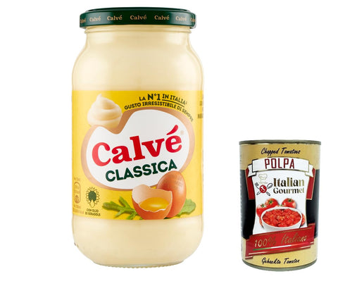 Calvé Classic Lot De 6 Mayonnaises, Format 450 Ml, Avec Huile De Tournesol, Idéal Pour Sandwichs Et Apéritifs, Sans Conservateurs Et Sans Sucre, Sans Gluten, Végétarien + Polpa Italien Gourmet 400 G
