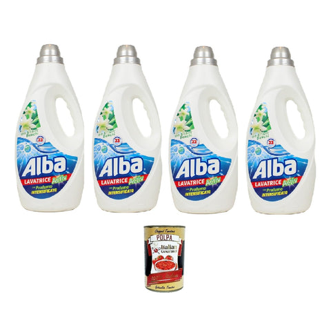 Alba Lavatrice Active Iris E Fiori Bianchi Lessive Liquide 33 Lavages 4 X 1850 Ml + Italian Gourmet Polpa 400 G