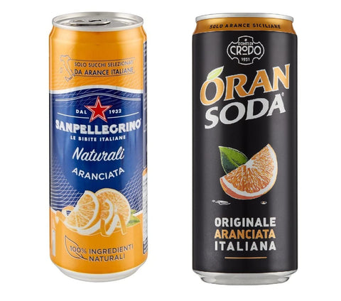 San Pellegrino Aranciata Lot De 24 Boîtes De 330 Ml De Limonade À L'orange + 24 Boîtes Oransoda 24 Boîtes Jetables De 330 Ml + Polpa Italian Gourmet Polpa 400 G