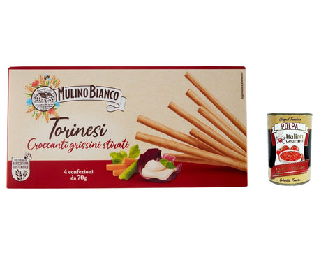 Mulino Bianco Torinesi Lot De 3 Gressins Croustillants Étirés À La Farine Durable 280 G + Polpa Italian Gourmet 400 G
