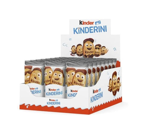 Kinder Kinderini Sachet de biscuits fourrés au cacao et à la crème au lait, 24 biscuits moelleux de 25 g emballés individuellement, mini-biscuits fourrés pour enfants et adultes