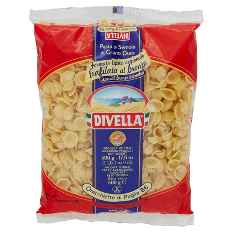 Divella Orecchiette Di Puglia N. 86 Lot De 10 Pâtes À La Semoule De Blé Dur 500 G + Boîte Italienne Gourmet Polpa Di Pomodoro 400 G