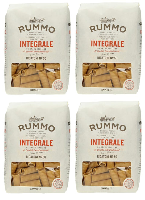 Rummo Pasta Integrale Rigatoni N°50 Lot De 4 Pâtes À Grains Entiers 500 G