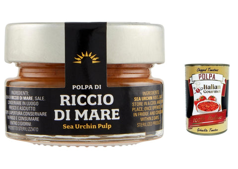 Italian Gourmet E.R. Smeralda Polpa Di Riccio Di Mare Lot De 6 Bouillies D'oursins 55 G + Italian Gourmet Polpa 400 G