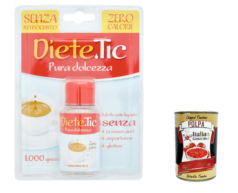 My Dietor Edulcorante Zero Calorie, Zero Calorie, Édulcorant Liquide 50 Ml + Polpa Italian Gourmet 400 G