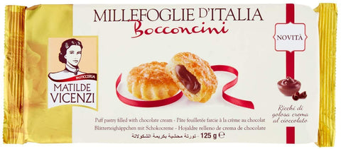 Matilde Vicenzi 3 X Millefoglie Bocconcini Italien Puff Pâtisserie Biscuits Cookies Avec Crème De Chocolat 125g Depuis 1905