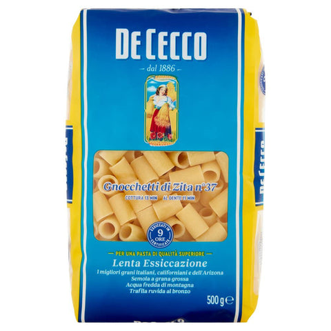 Lot De 10 Pâtes De Cecco 100 % Italiennes Gnocchetti Di Zita N. 37 Nouilles 500 G