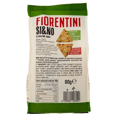 Fiorentini SI&NO Mini Gallette con Legumi BIO Mini galettes de maïs bio aux légumineuses 12x 80g  + Italian Gourmet polpa 400gr
