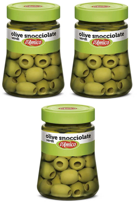 3 X D'amico Olive Verdi Snocciolate À Salamoia Olives Vertes Dénoyautées En Saumure 290 G