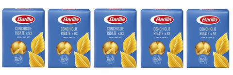 Barilla Lot De 5 Coquillages Rigate Italian Pâte No. 93. 500 G.