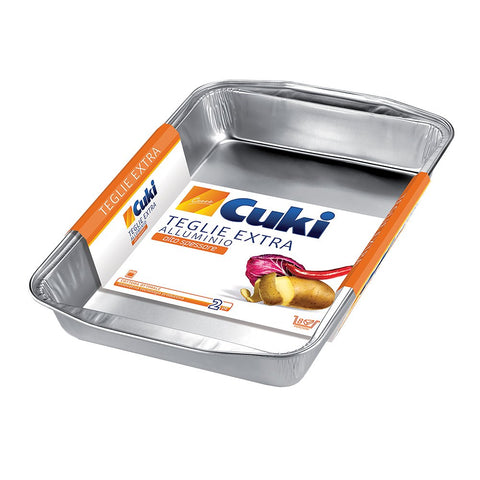 Cuki Lot De 2 Moules À Gâteau Extra Épais En Aluminium - 8 Portions - Rectangulaires [S97]