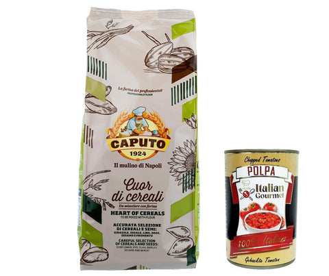 Caputo Farina Cuor Di Cereali Lot De 12 Farines 1 Kg De Farine Heart Of Cereals Sélection De Farine À Base De Céréales Et Graines + Polpa Italien Gourmet 400 G