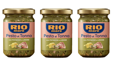 3x Rio Mare Pesto Al Tonno Con Pistacchi E Limone Pesto Au Thon Avec Pistaches Et Citron 130 G