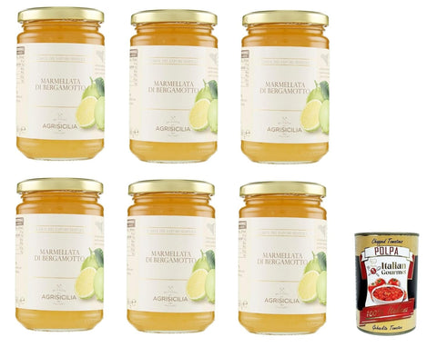 Agrisicilia Marmellata Di Bergamotto, Bergamote-Marmelade, Marmallade De Confiture, Jam 6x 360g + Italian Gourmet Polpa 400g