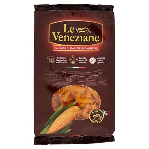 Le Veneziane Pasta di Mais Elicoidali, senza glutine, Pâtes 100 % maïs italien, sans gluten. Sans gluten, 12 paquets de 250 g + Italian Gourmet polpa 400gr