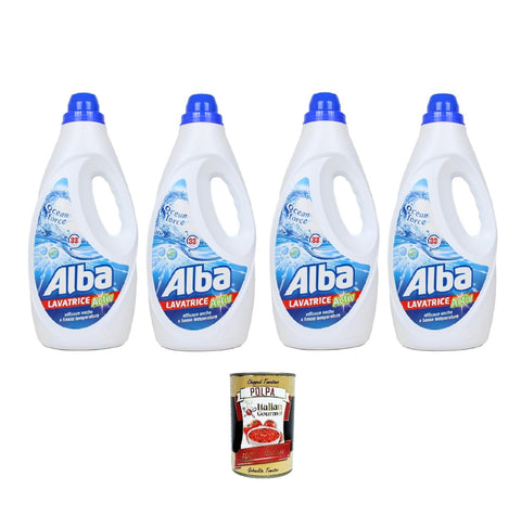 Alba Lavatrice Active Ocean Force Lessive Liquide 33 Lavages 4 X 1850 Ml + Italian Gourmet Polpa 400 G