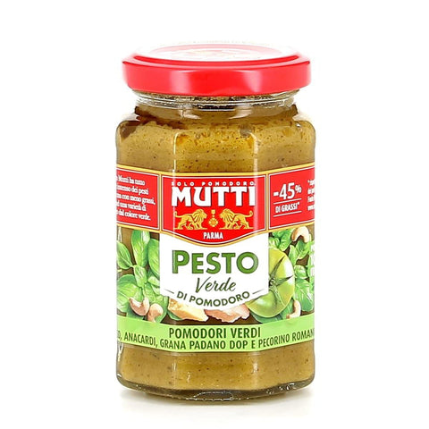 Mutti Pesto Verde Pomodori Verdi Pesto Verdi Pâtes Sauce 100 % Italienne Tomate Sauce 180 G Avec Noix De Cajou, Grana Padano Et Pecorino Romano