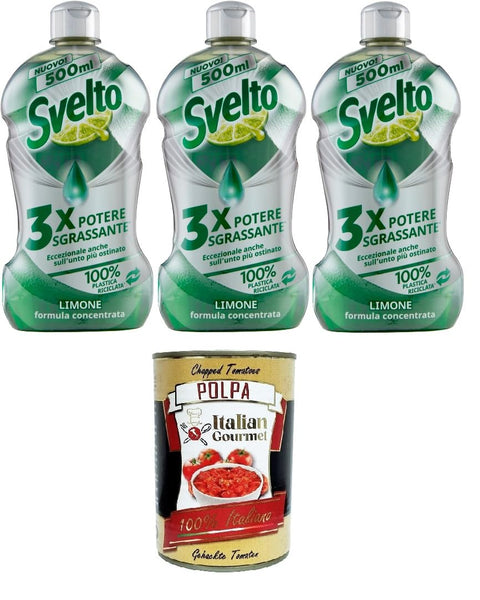 Svelto Piatti A Mano Concentrato Limone Plats Faits À La Main Avec Concentré De Citron 3 X 500 Ml + Italian Gourmet Polpa 400 G