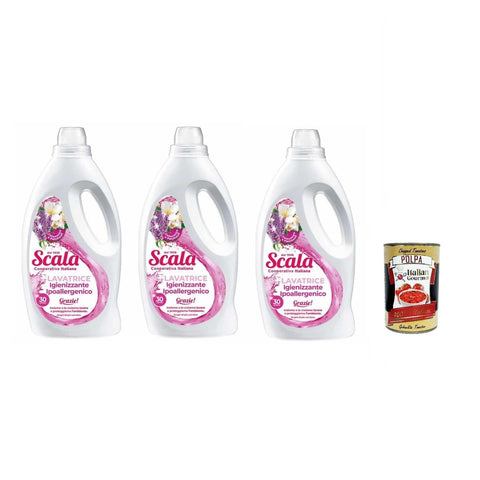 Scala Detergente Lavatrice Gelsomino E Patchouli Lessive Liquide 1,5 L Jasmin Et Patchouli 3 X 1,5 L + Italian Gourmet Polpa 400 G