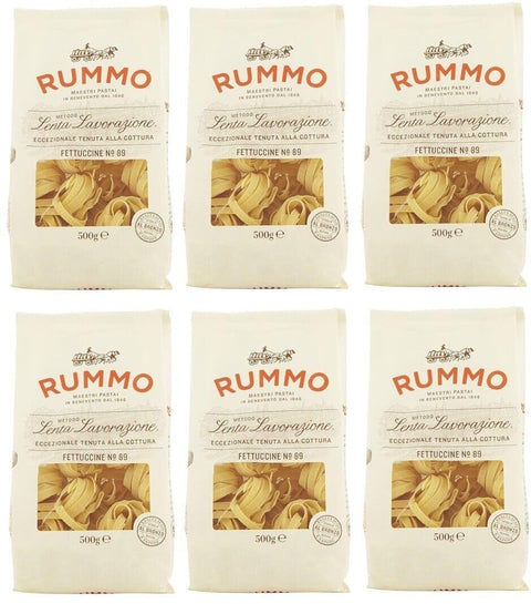 Rummo Pasta Fettuccine N°89 Lot De 6 Pâtes Italiennes À Base De Semoule De Blé Dur, Pâtes Italiennes 500 G