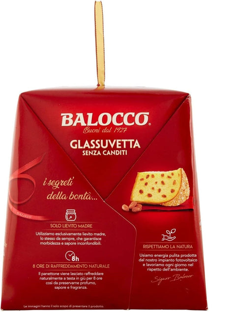 BALOCCO Panettone Glassuvetta senza canditi Panettone aux raisins secs sans fruits confits 1kg + Italian Gourmet polpa 400gr