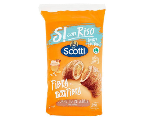 10x Scotti Riso Scotti Si con Riso Cornetti integrali con miele Croissant complet sans lactose et riche en fibres au miel 250g Original Italien