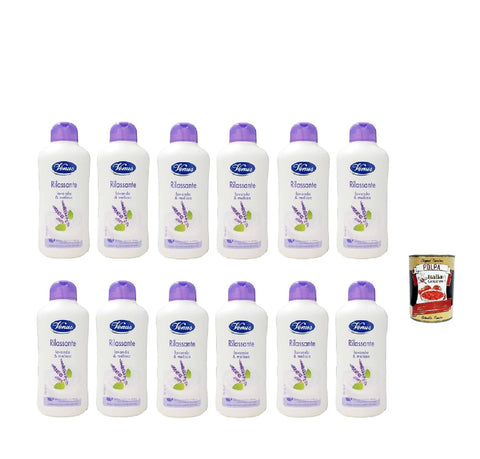 Venus Bagnodoccia Lot De 12 Gels Douche À La Lavande Et À La Mélisse – Peau Douce, Lisse Et Veloutée – Nettoyant Pour Le Corps 650 Ml + Italian Gourmet Polpa 400 G