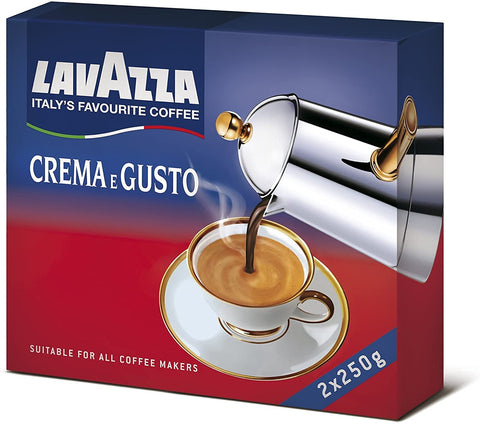 Lavazza Crema E Gusto, Café Moulu, Convient Pour Cafetière Moka, Lot De 4, 4 X 250g