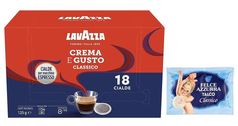 Lavazza Crema E Gusto Classico Lot De 108 Dosettes De Café En Papier, Intensité 8/10, Torréfaction Foncée + 1 Sachet De Talc Felce Azzurra Gratuit, Sachet De 100 G