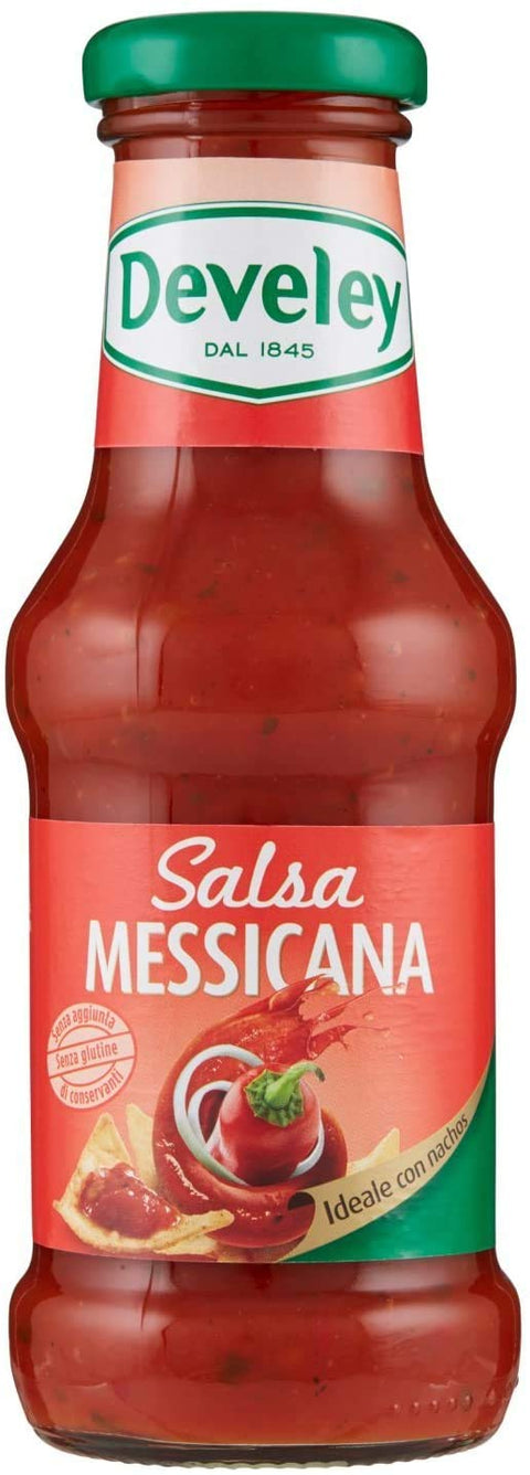 Develey Salsa Messicana Sauce Mexicaine Sans Gluten Idéal Pour Les Apéritifs Bouteille En Verre 250 Ml