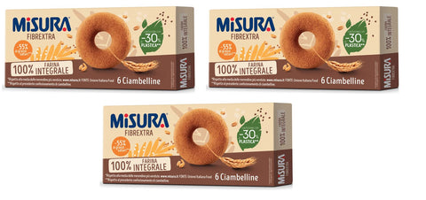 Misura Fibrextra Ciambelline Integrali Lot De 3 Beignets À Grains Entiers 100 % Farine De Grains Entiers Snack Doux 230 G