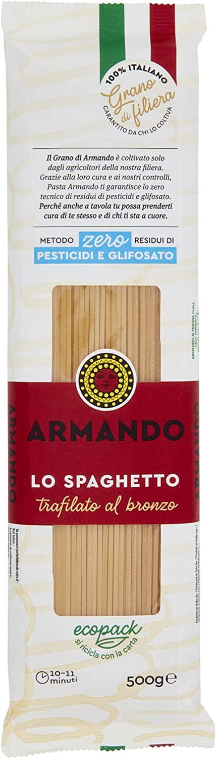 12 X Il Grano Di Armando Lo Spaghetto Blé Italien Bronze Dessiné 100 % Pâtes Italiennes 500 G