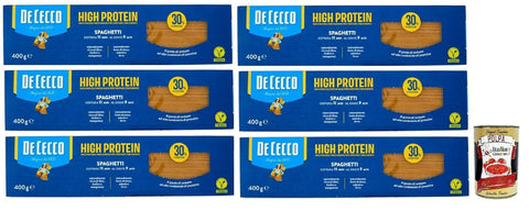 De Cecco Spaghetti Nr. 12, High Protein, Pasta De Blé En Dur Italien, 6 Paquets De 400 G, Pâtes En Blé À 100% Italien, + Italian Gourmet Polpa 400g