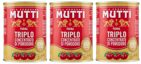 Mutti Triplo Concentrato Di Pomodoro - Triple Concentré De Tomates - 100 % Tomates Italiennes - Boîte De 400 G