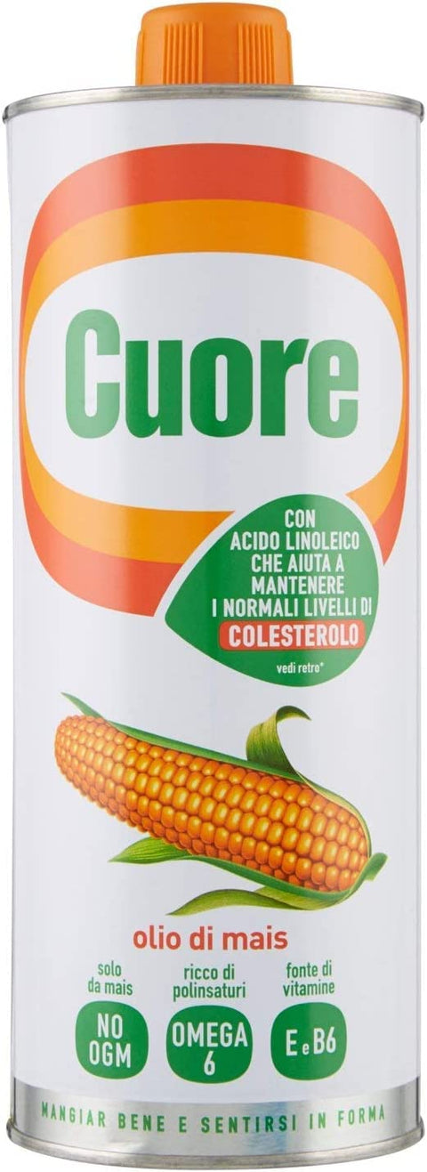 6 X Olio Cuore Olio Maïs D'italie Huile De Maïs Huile De Maïs Huile De Maïs Huile De Maïs 1lt