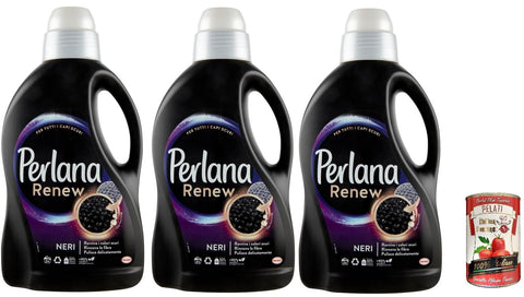 Perlana Renew Lana Black Lessive Pour Vêtements Noirs Et Foncés, Renouvelle Et Protège L'intensité De La Couleur + Italian Gourmet Pelati 400 G