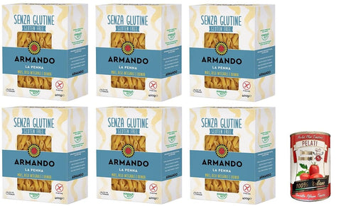 Armando, La Penna, Pâtes Multigrains Sans Gluten Avec Maïs, Riz Brun Et Quinoa 400 G + Italian Gourmet Pelati 400 G