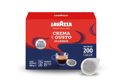 Lavazza, Crème Et Saveur Classique, Café Expresso, Arabica Et Robuste Avec Notes Boisées Et Tabac, Intensité 8/10, Brun Foncé, 4 Paquets De 50 Capsules