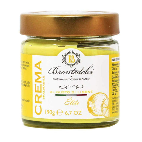 Brontedolci Crema Spalmabile Al Gusto Di Limone Crème À Tartiner Au Citron 190g En Verre De Sicile Aux Citrons Italiens