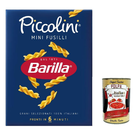 5 X Pasta Barilla Mini Fusilli Pâtes 100 % Italiennes 500 G + Polpa Gourmet Italien 400 G