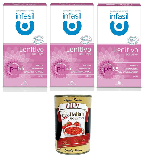 Infasil Intimo Lenitivo Ph Specialist Con Attivo Nettoyant Intime Apaisant Naturel Ph Specialist Avec Ingrédient Actif Naturel 3 X 200 Ml + Polpa Italien Gourmet 400 G