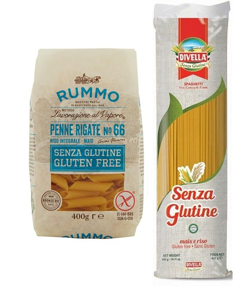 Lot De 12 Paquets De Test Pasta Rummo Penne Rigate Divella Spaghetti Senza Glutine Pâtes Italiennes Sans Gluten 400 G