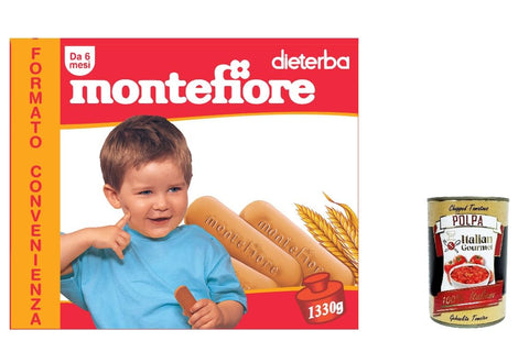 Montefiore Il Biscotto Per Infanzia Le Biscuit Pour Enfants Format Pratique 1330gr+ Italian Gourmet Polpa 400 G