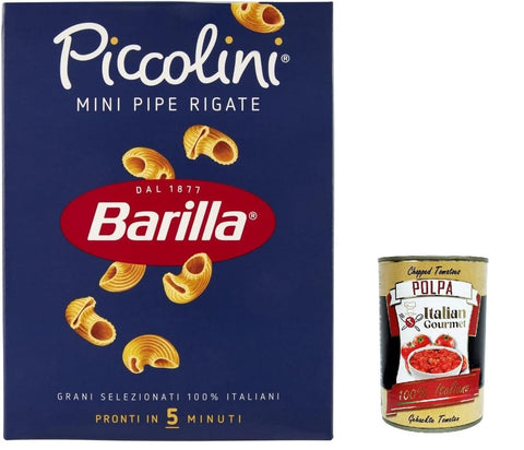 5 X Pasta Barilla Mini Pipe Rigate Pâtes 100 % Italiennes 500 G + Polpa Gourmet Italien 400 G
